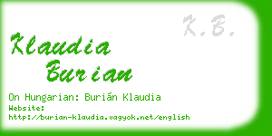 klaudia burian business card
