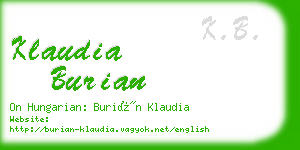 klaudia burian business card